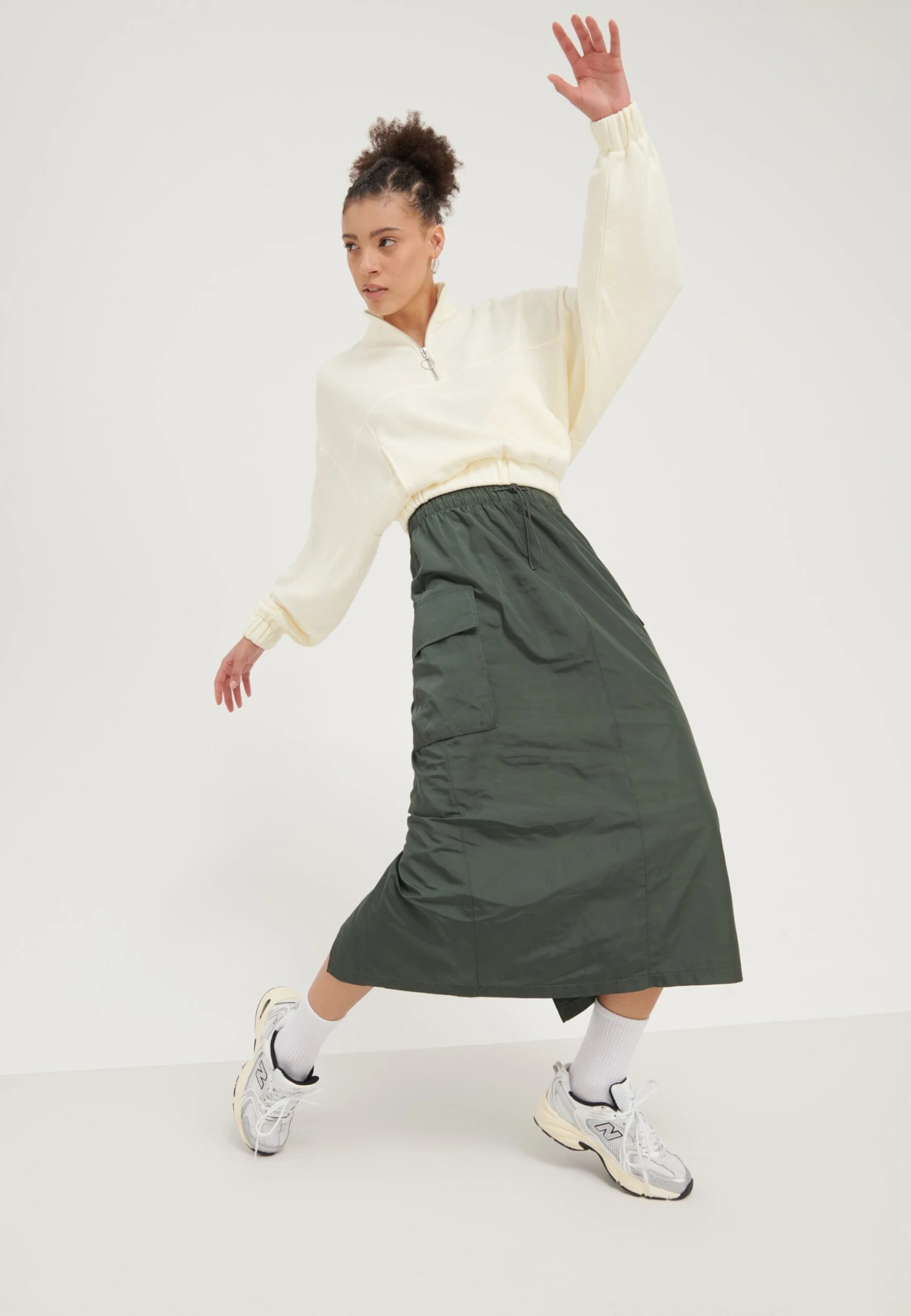 Even&Odd Pencil Skirt - Khaki 2 Even&Odd Pencil Skirt - Khaki - Image 2