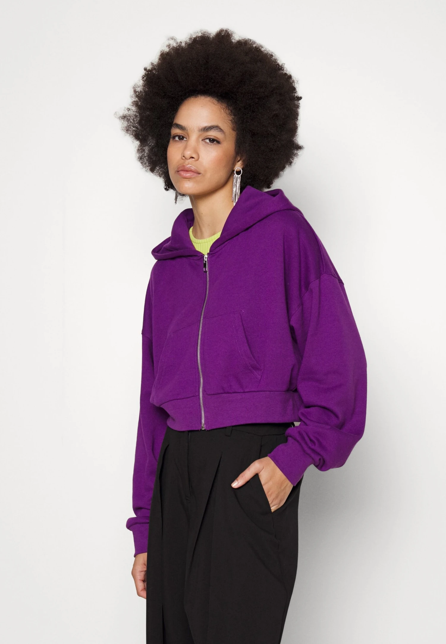 Even&Odd Zip-Up Sweatshirt - Dark Purple 1 Even&Odd Zip-Up Sweatshirt - Dark Purple