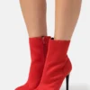 Even&Odd High Heeled Ankle Boots - Red