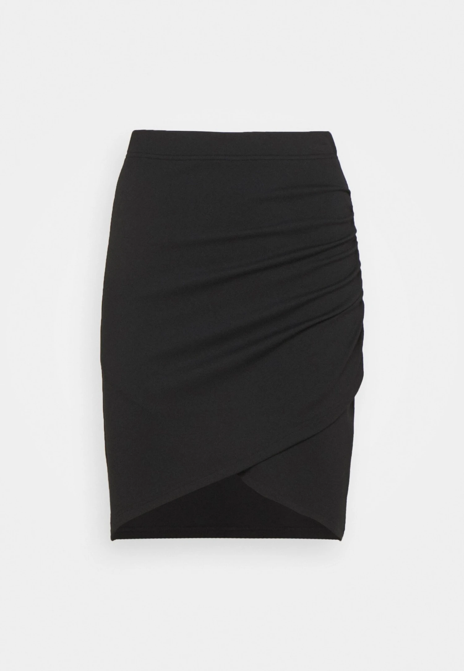 Even&Odd Asymetric Overlap Wrap Mini High Waisted Skirt - Pencil Skirt - Black 5 Even&Odd Asymetric Overlap Wrap Mini High Waisted Skirt - Pencil Skirt - Black - Image 5