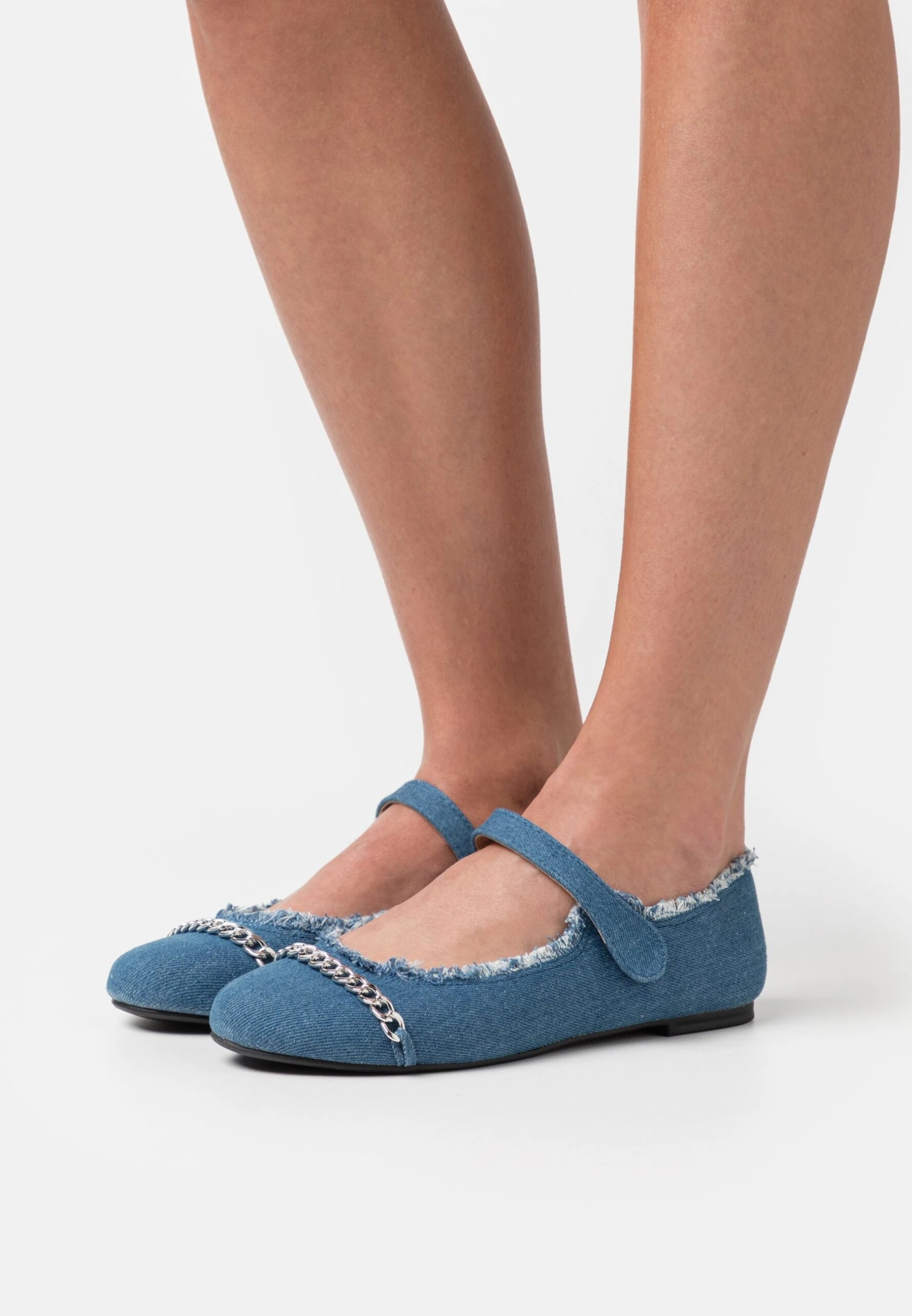 Even&Odd Ankle Strap Ballet Pumps - Blue 1 Even&Odd Ankle Strap Ballet Pumps - Blue