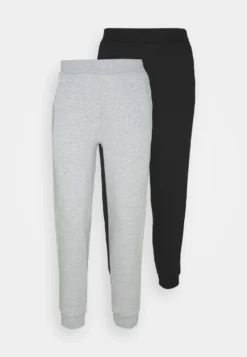 2Pack Regular Fit Joggers - Tracksuit Bottoms - Black/Light Grey