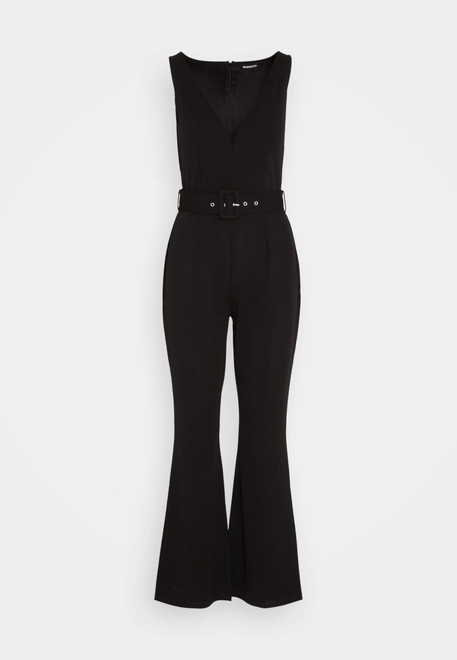 Even&Odd Going Out Low V Neck Flared Leg Belted - Jumpsuit - Black 5 Even&Odd Going Out Low V Neck Flared Leg Belted - Jumpsuit - Black - Image 5