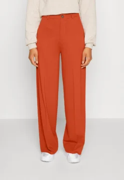 Wide Leg Trousers - Trousers -Brown
