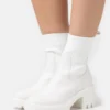 Platform Ankle Boots - White