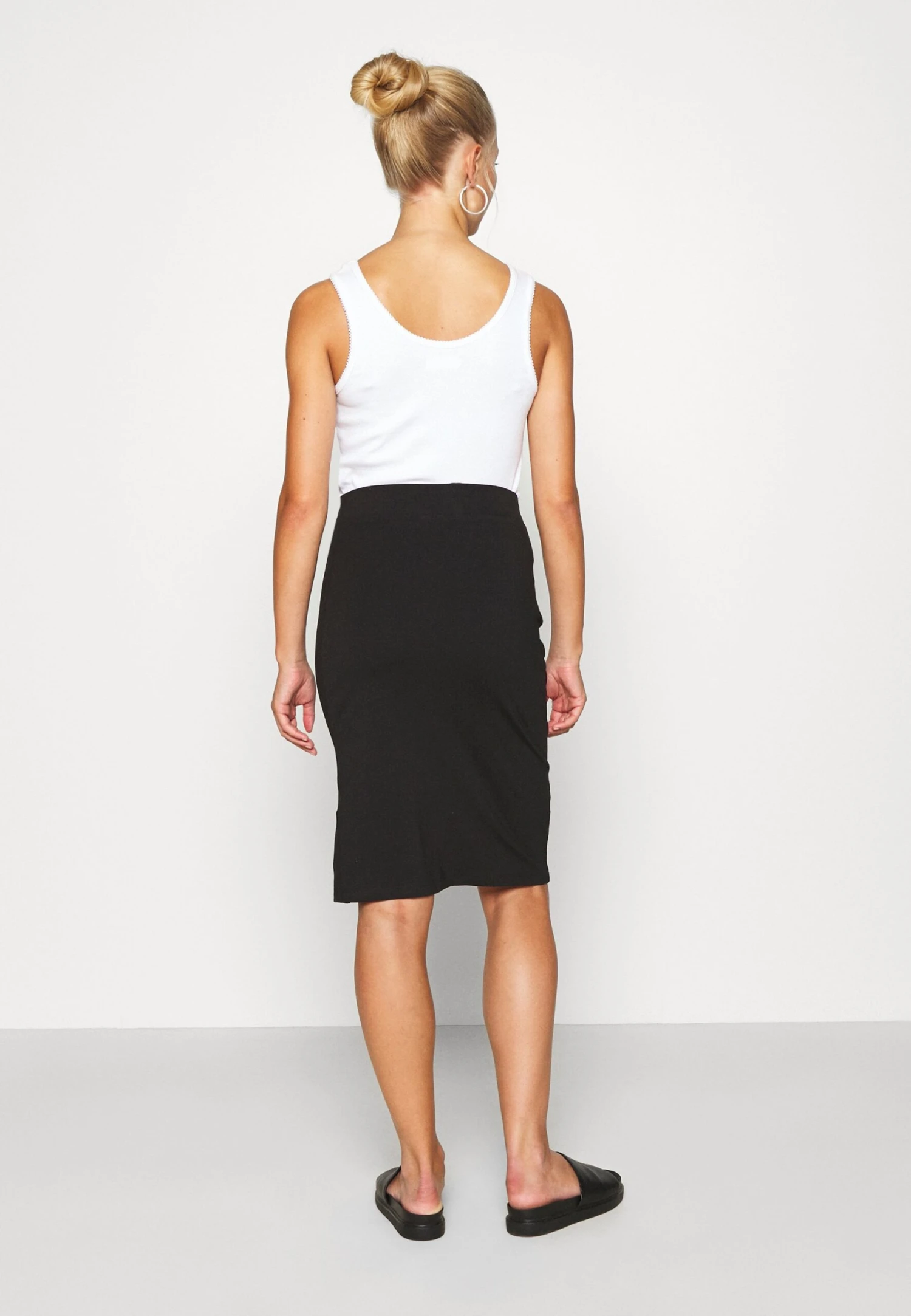 Even&Odd Basic - Midi Skirt With Slit - Pencil Skirt - Black 3 Even&Odd Basic - Midi Skirt With Slit - Pencil Skirt - Black - Image 3