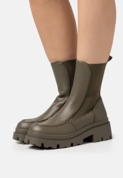 Even&Odd Platform Ankle Boots - Khaki