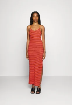 Even&Odd Midi Fake Bodycon Dress - Maxi Dress - Orange/Pink/Black