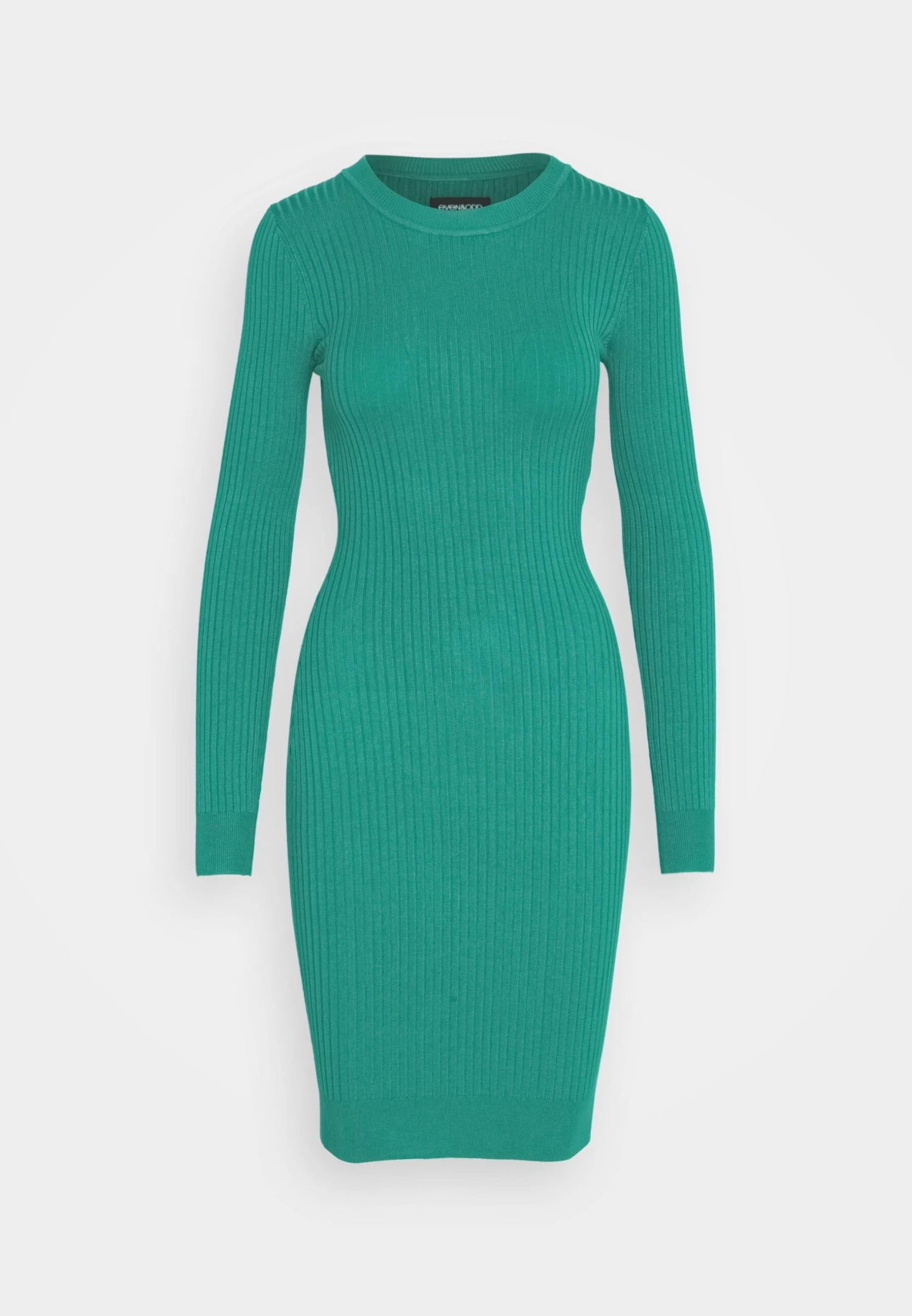 Even&Odd Crew Ausschnitt Ripp Basic Bodycon Mini Strickkleid - Shift Dress - Green 5 Even&Odd Crew Ausschnitt Ripp Basic Bodycon Mini Strickkleid - Shift Dress - Green - Image 5