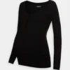 Nursing Button Placket - Jumper - Black