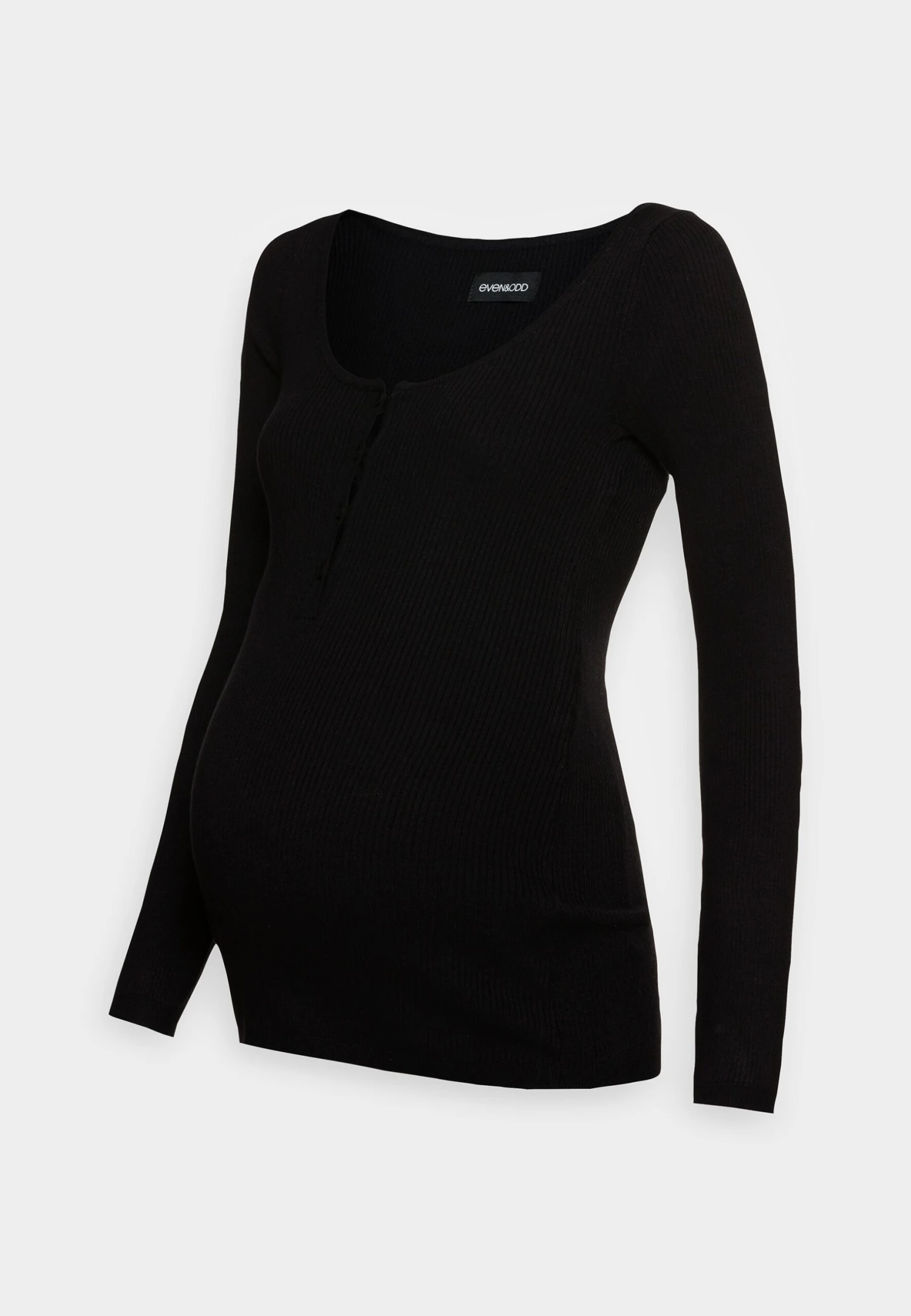Nursing Button Placket - Jumper - Black 1 Nursing Button Placket - Jumper - Black