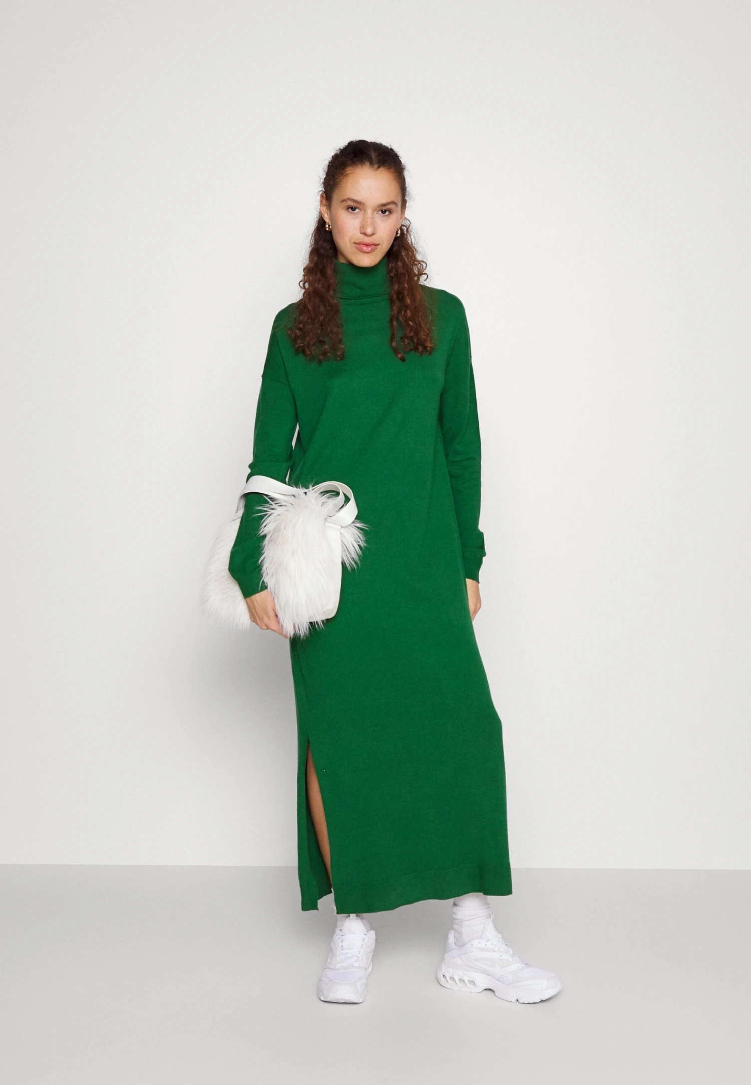 Even&Odd Rollkragen Basic Maxi Strickkleid - Maxi Dress -Green 2 Even&Odd Rollkragen Basic Maxi Strickkleid - Maxi Dress -Green - Image 2