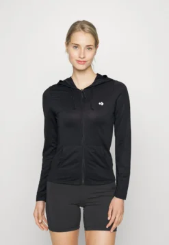 Breathable Zip-Up Hoodie - Zip-Up Sweatshirt - Black