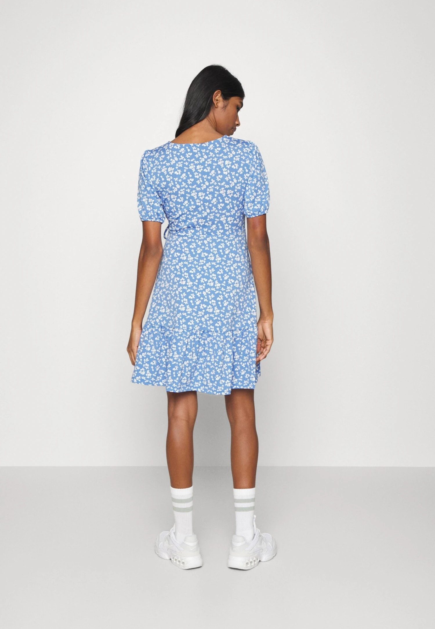 Jersey Dress - Blue/White 3 Jersey Dress - Blue/White - Image 3