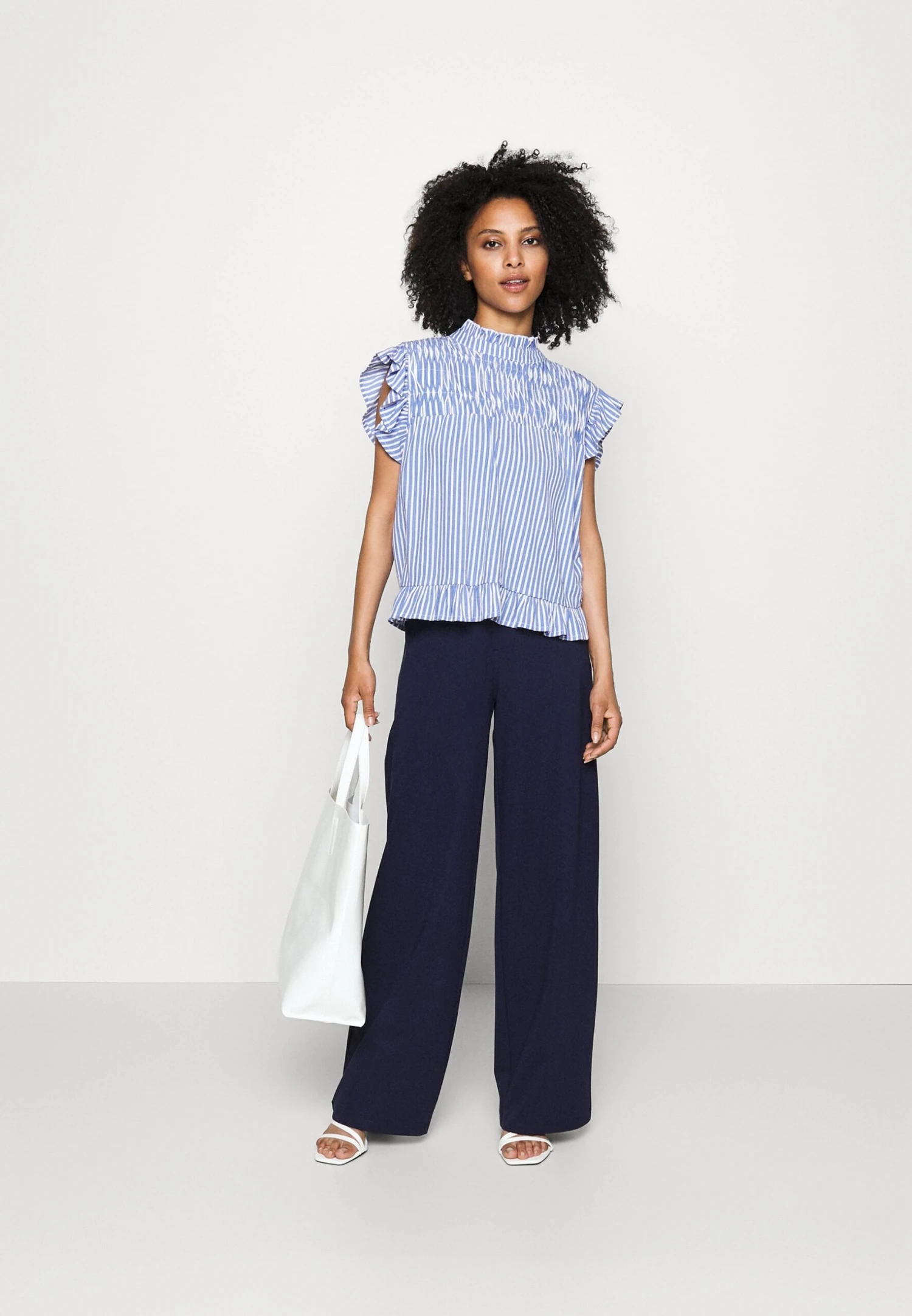 Petite Tailored Wide Leg Trouser - Trousers - Dark Blue 2 Petite Tailored Wide Leg Trouser - Trousers - Dark Blue - Image 2